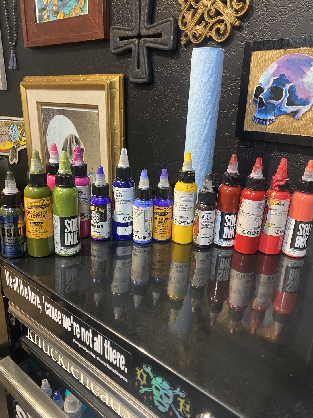 Inside the studio — inks, art, and workstation